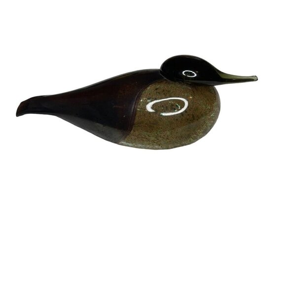 Art Glass Eider Sea Duck / Bird Sculpture by Oiva Toikka / Nuutajarvi of Finland - Picture 1 of 7